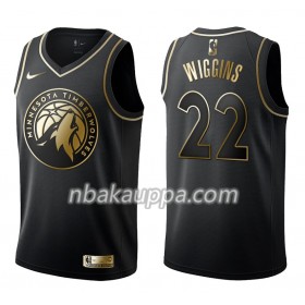 Minnesota Timberwolves Andrew Wiggins 22 Nike Musta Golden Edition Pelipaidat Swingman - Miesten